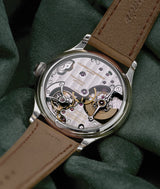 Lifestyle picture of the caseback of the watch Classic Micro-Rotor Evergreen in white gold