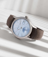 Lifestyle view from the new Classic auto Horizon timepiece with a play of lights and shades.