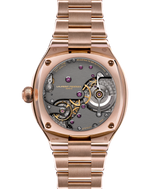 Back packshot picture of the Sport auto 79 in red gold 5N. View over the LF270.01 self-winding calibre.