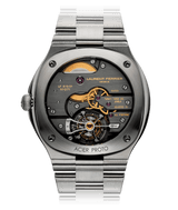 visible tourbillon movement side of laurent ferrier stainless steel included bracelet grand sport limited watch with 619.01 movement