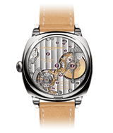 Back of Laurent Ferrier cushion shaped square watch 229.01 micro-rotor highly hand-finished movement in stainless steel case