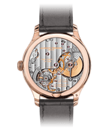 laurent ferrier classic micro rotor highly hand finished award winning swissmovement 229.01 view from back sapphire glass on red gold case finished in geneva
