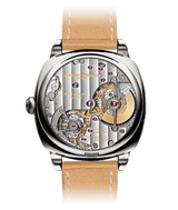 Back of Laurent Ferrier cushion shaped square watch 229.01 micro-rotor highly hand-finished movement in stainless steel case